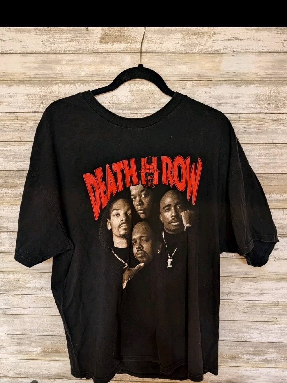 Vintage Death Row Records Black Graphic Tee - Red Logo